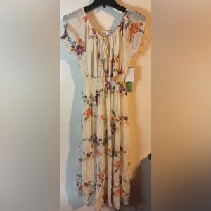 Floral Embroidered Cream Dress